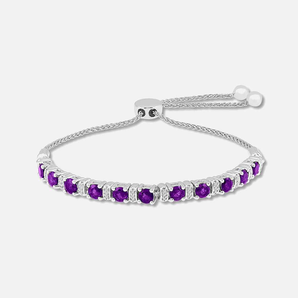 Amethyst Bolo Bracelet